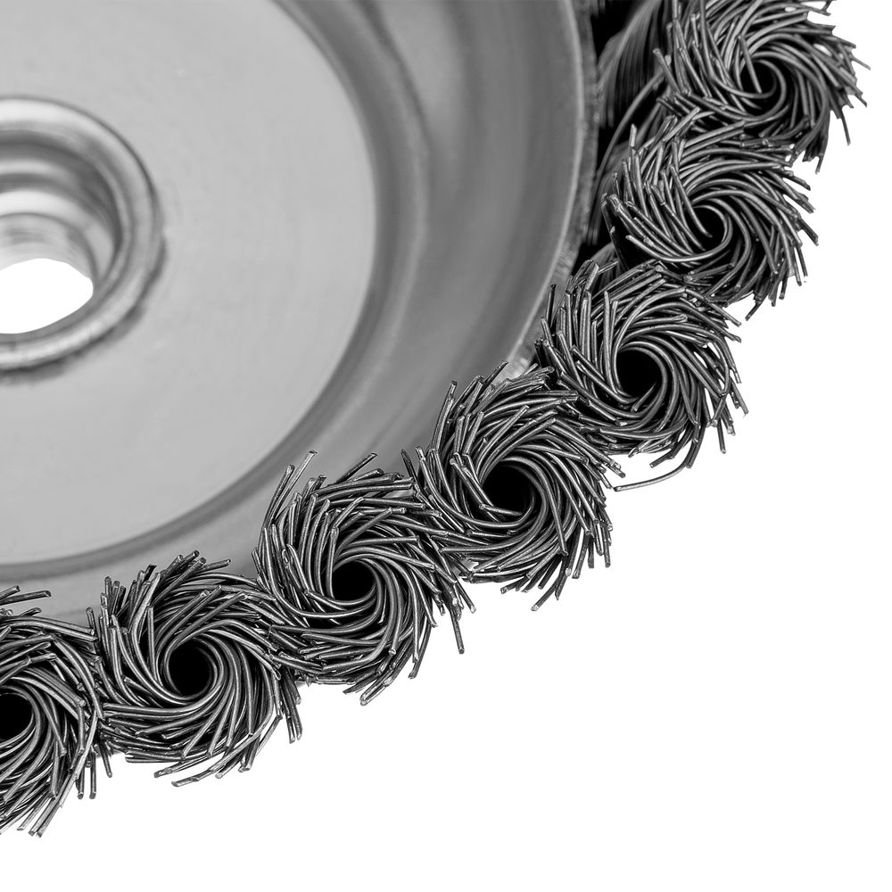 Щетка для УШМ, 150 мм, М14, чашка, крученая проволока 0.5 мм Сибртех (746297)