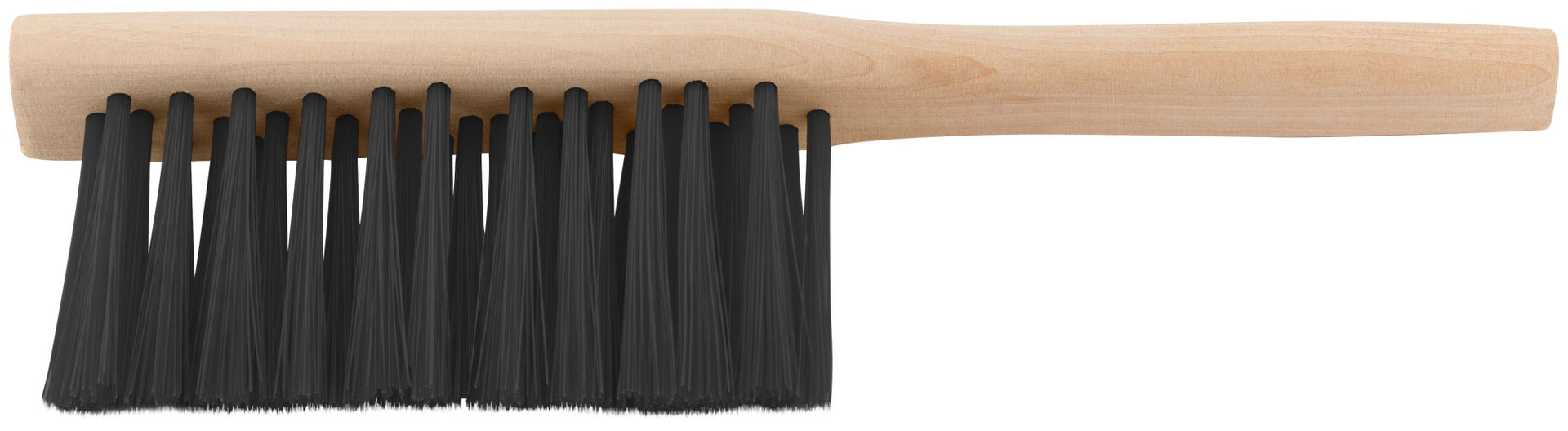 Щетка-сметка, искусств. щетина, деревянная ручка, 3-х рядная, 280 мм (68031)
