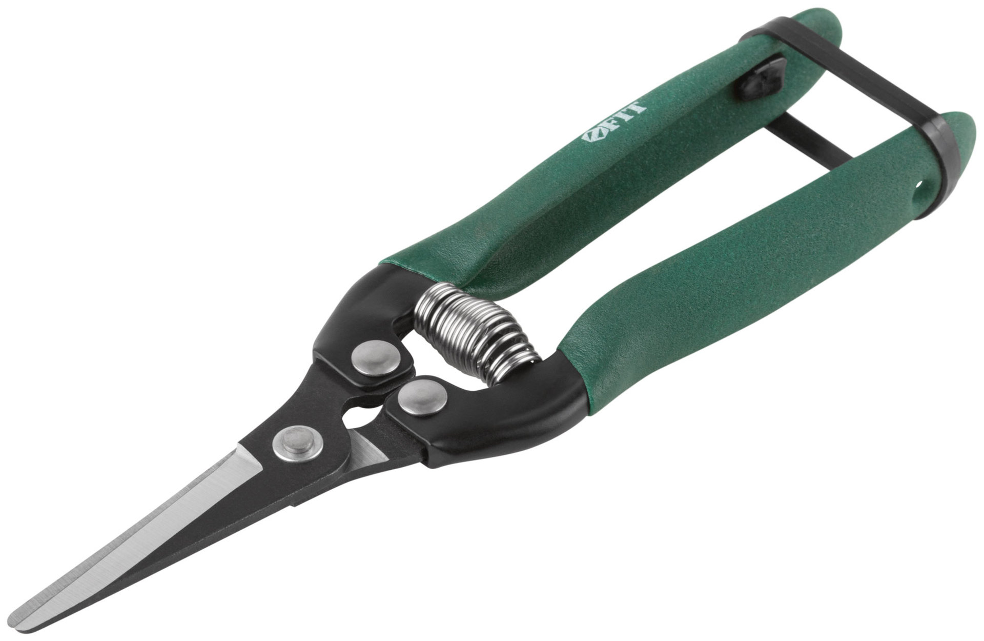 Секатор цветочный, режущие кромки внахлест, ПВХ накладки на ручки 180 мм (77075)