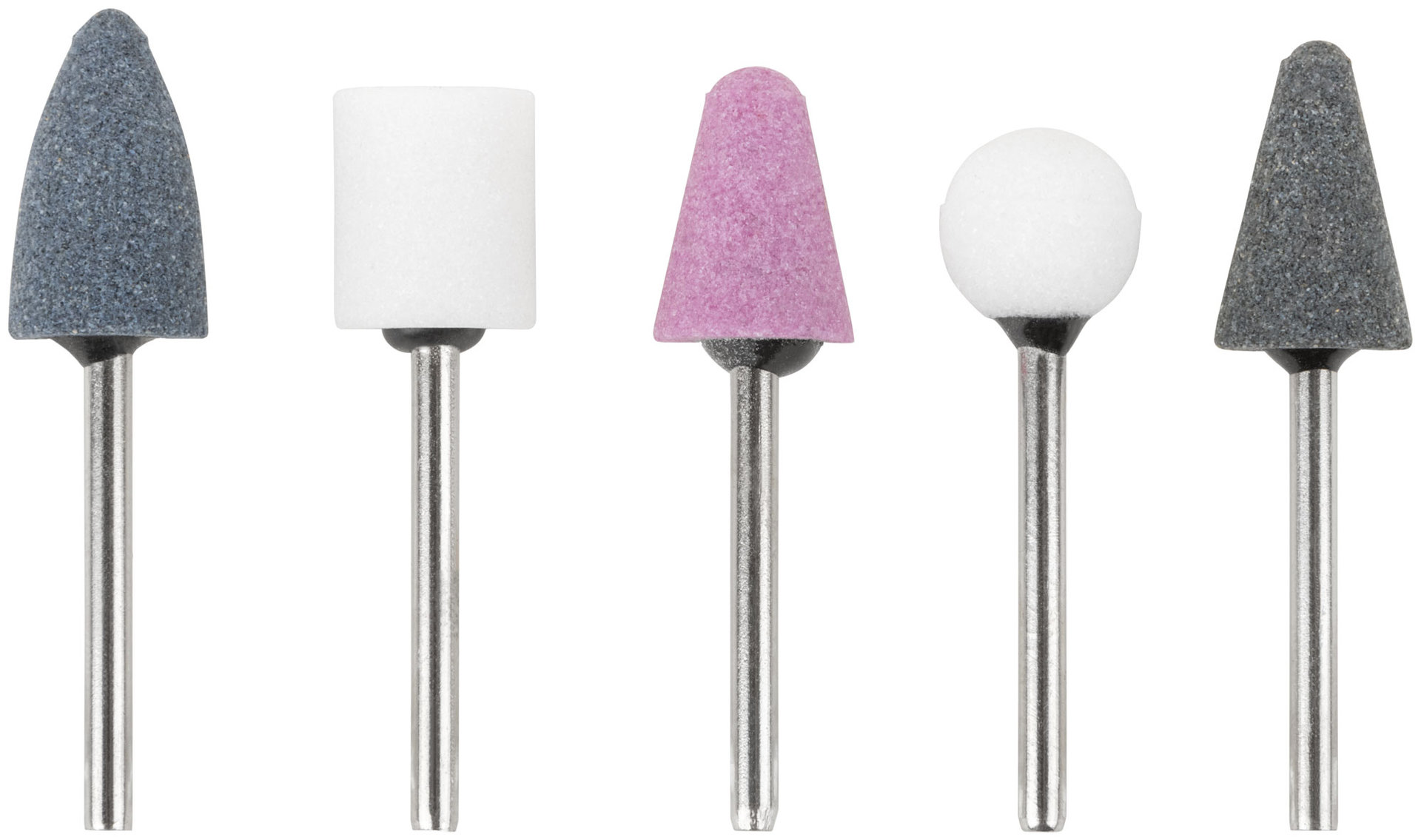 Шарошки абразивные по металлу, 5 шт., штифт 3 мм ( малые ) (36462)