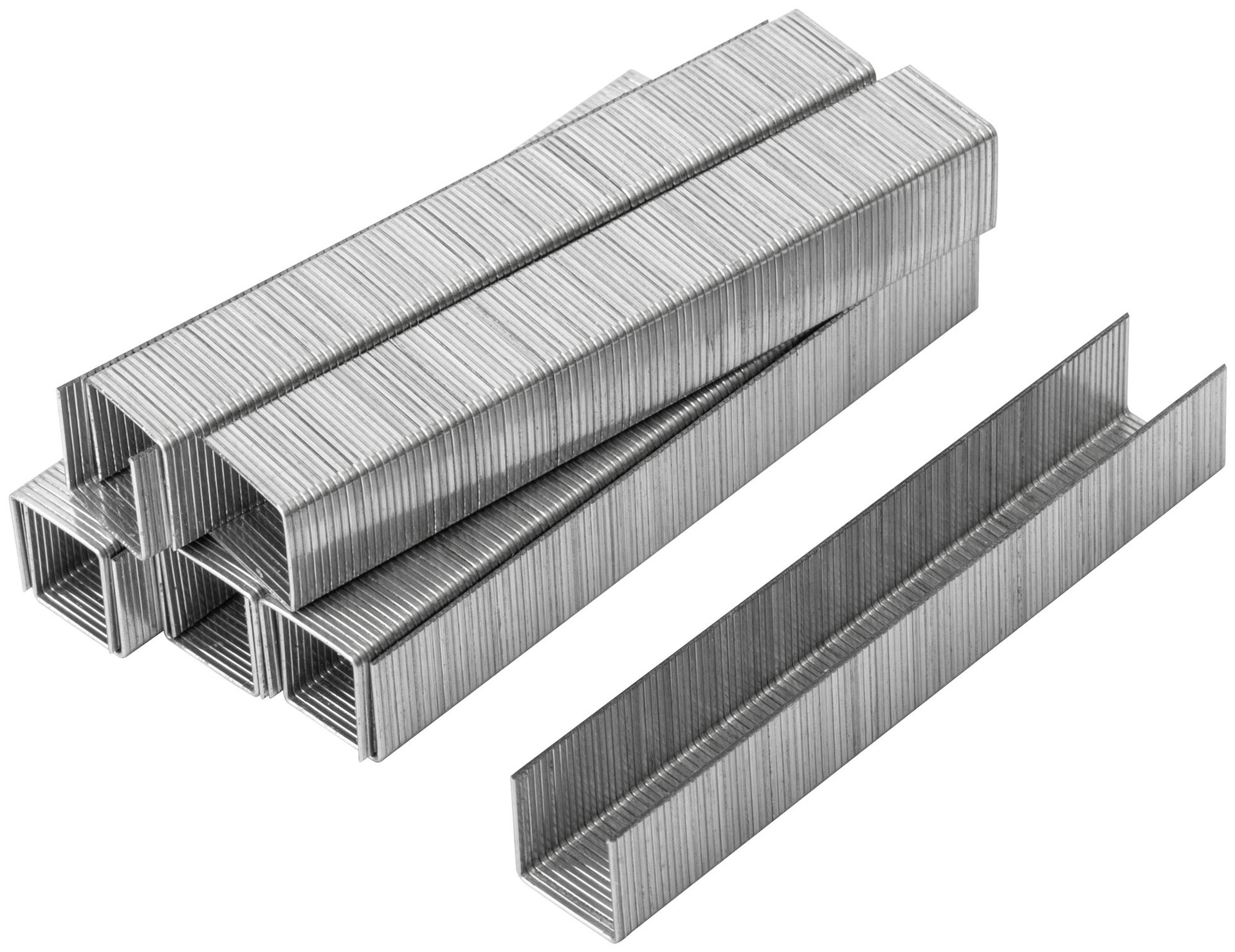 Скобы для степлера закалённые прямоугольные 11,3 мм х 0,7 мм (узкие тип 53) 12 мм, 1000 шт. (31312)