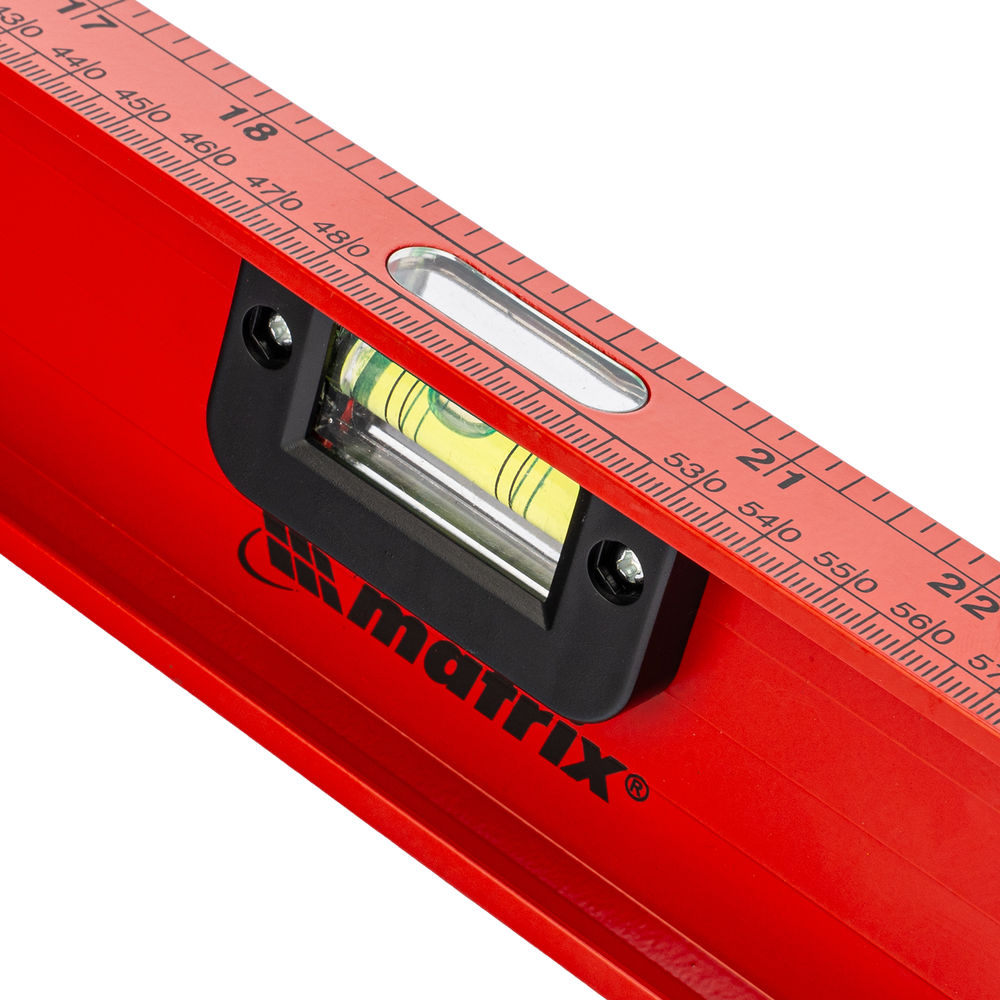 Уровень алюминиевый Рельс, 1000 мм, 3 глазка, усиленный Matrix (34010)