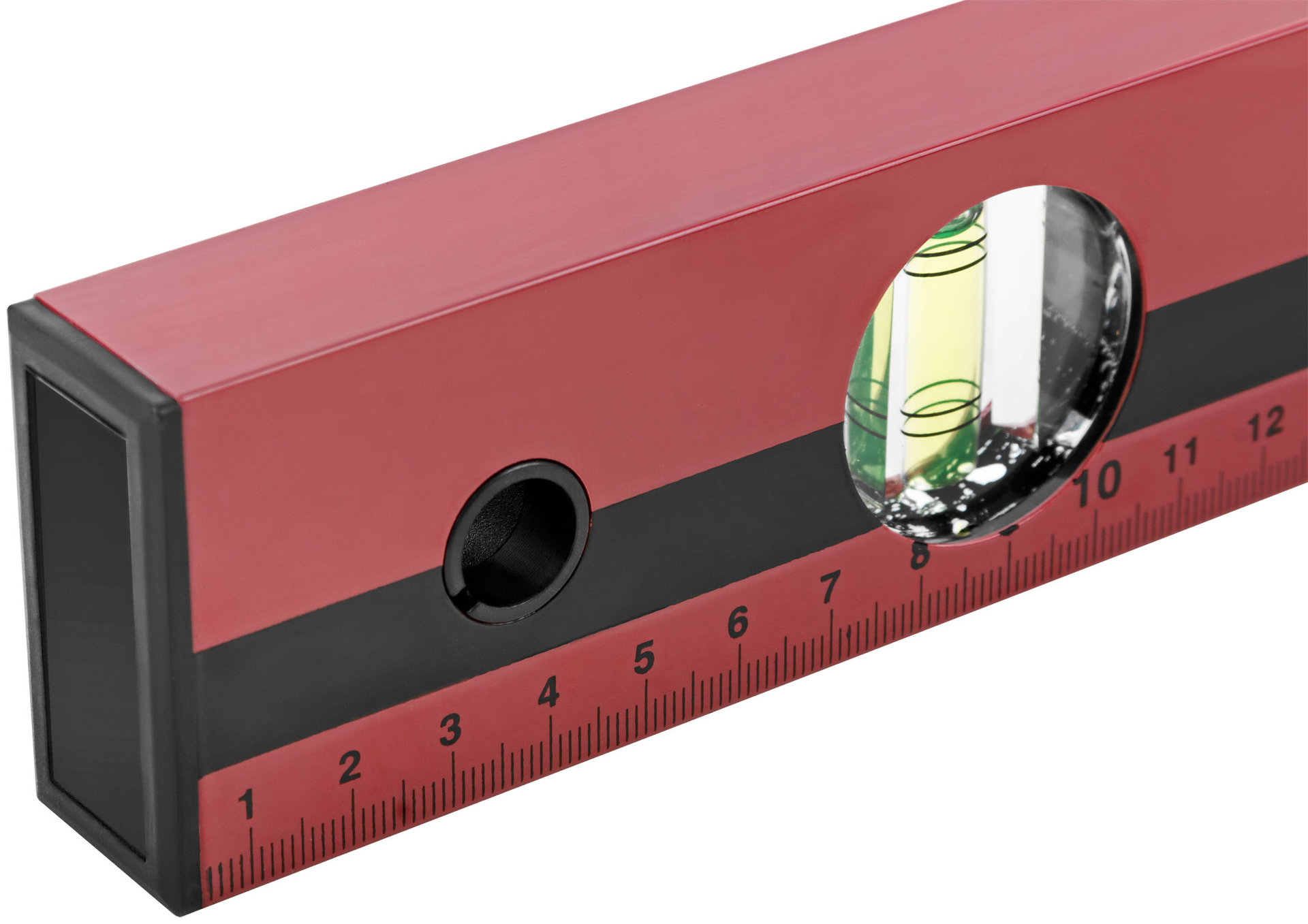 Уровень Оптима, 3 глазка, красный корпус, фрезерованная рабочая грань, шкала 400 мм (18021)