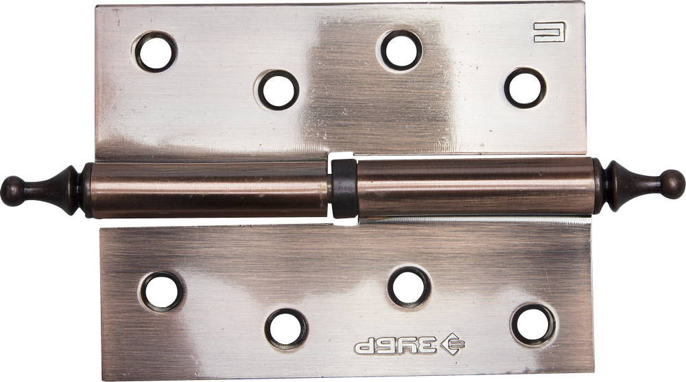 Петля карточная разъёмная правая 100?75?2.5 мм цвет старая медь AC 2 шт ЗУБР 37605-100-6R