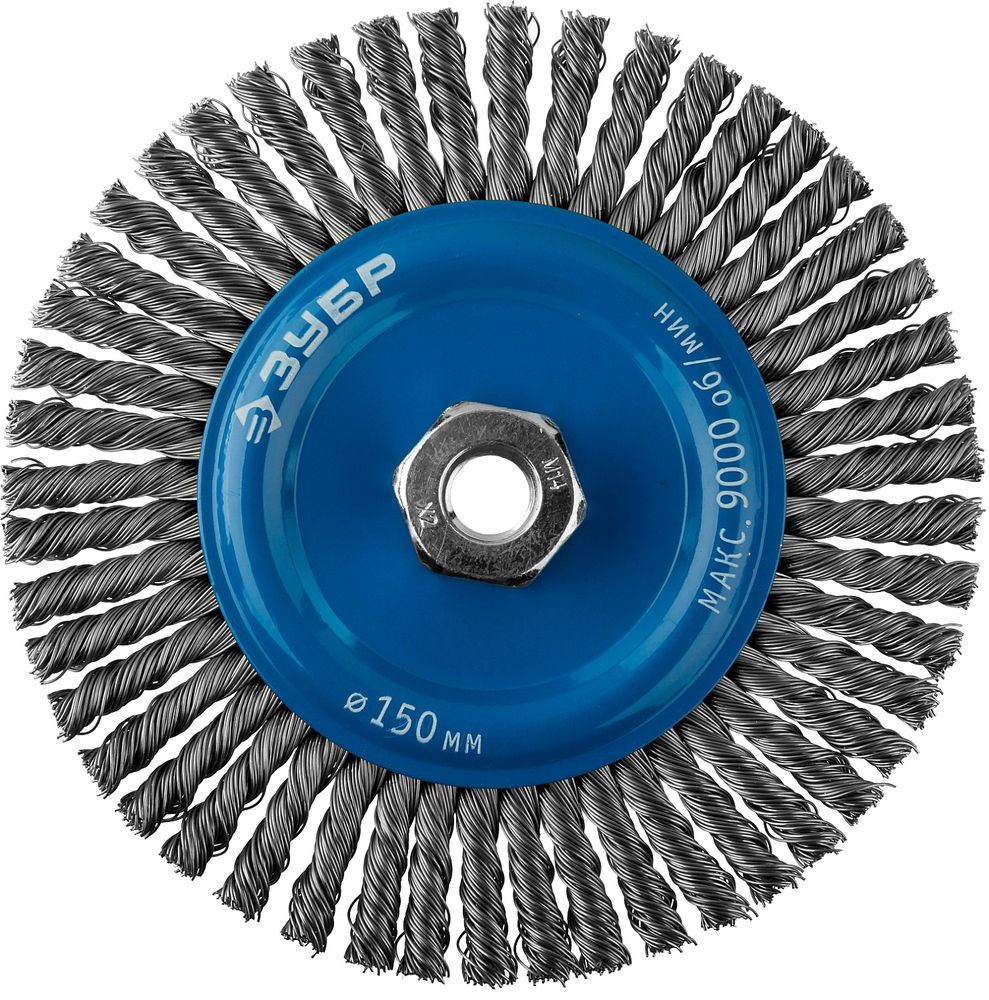 Щетка дисковая для УШМ 150 мм, стальная проволока 0.5 мм ЗУБР Профессионал 35192-150_z02