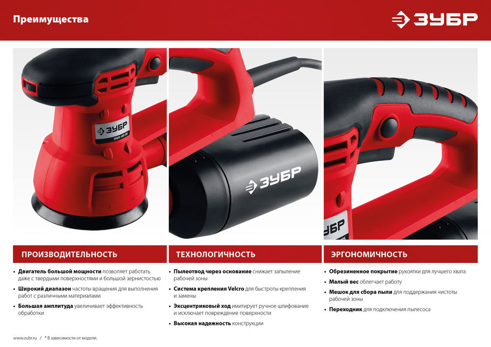 Машина орбитально-шлифовальная d 125 мм 2 мм 450 Вт ЗУБР ЗОШМ-450-125