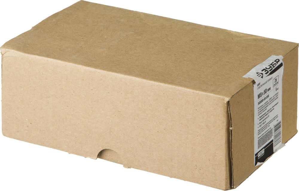 Болт M8 x 50 мм, кл. пр. 5.8, цинк, 5 кг, ГОСТ 7798-70 ЗУБР 303080-08-050