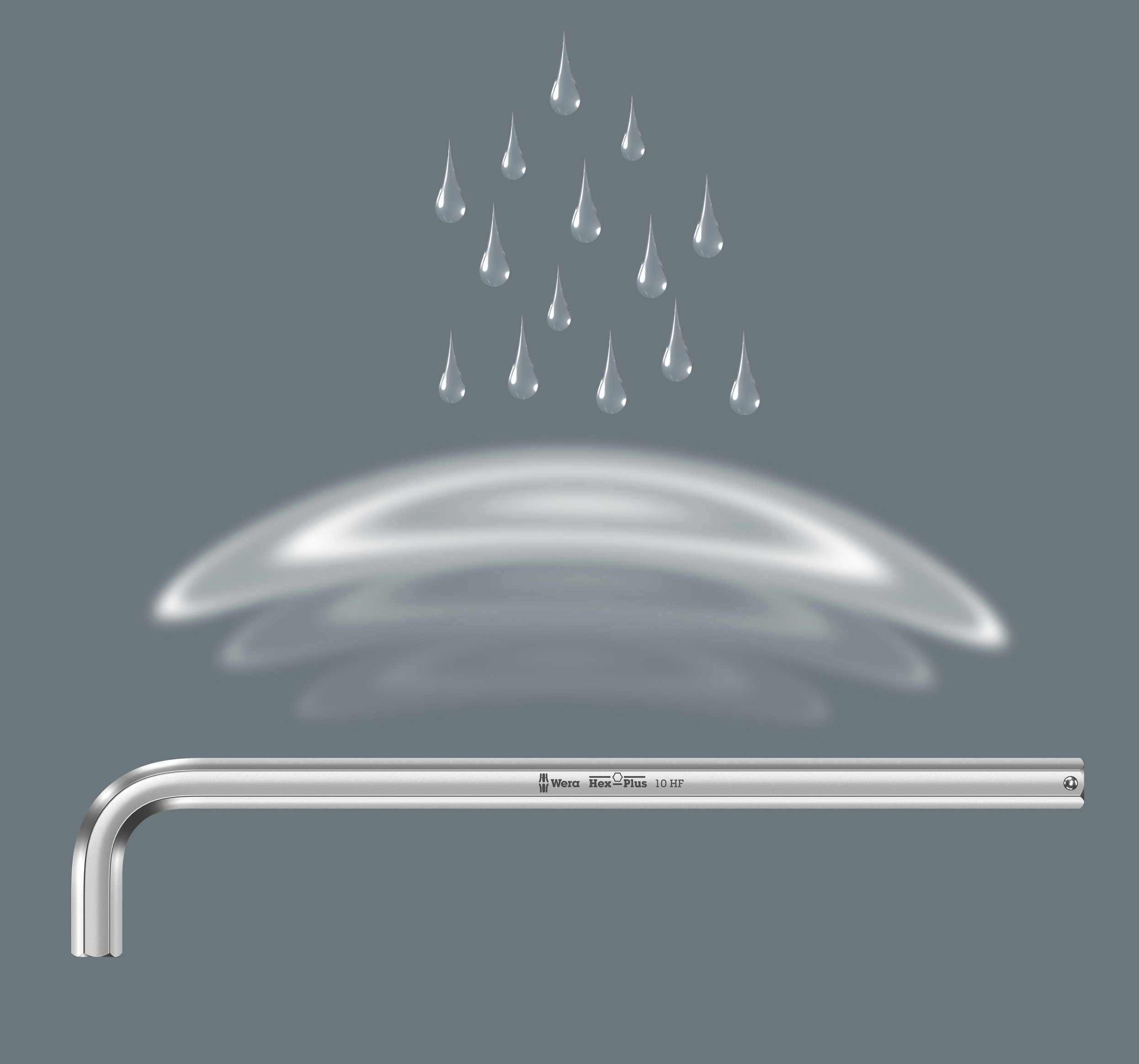 Набор Г-образных ключей 9 пр. хром с фиксацией 1.5/2/2.5/3/4/5/6/8/10 мм Hex-Plus HF серия 950/9 L 1 Wera WE-022130