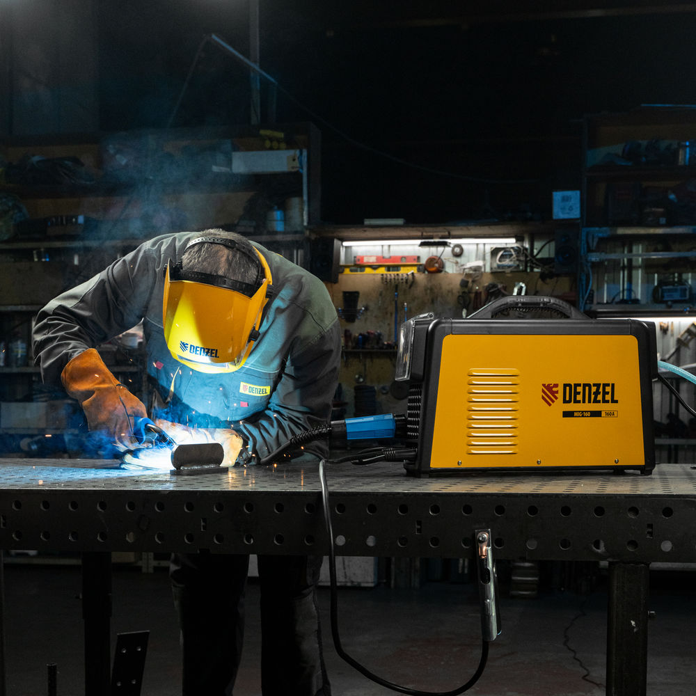 Аппарат инвертор. полуавтомат. сварки MIG-160, 160 А, ПВ 60%, катушка 5 кг// Denzel (94309)