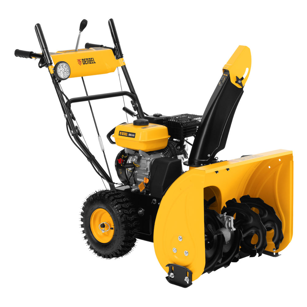 Бензиновая снегоуборочная машина SBM 610, 212 cc, ручной старт, фара Denzel (97653)