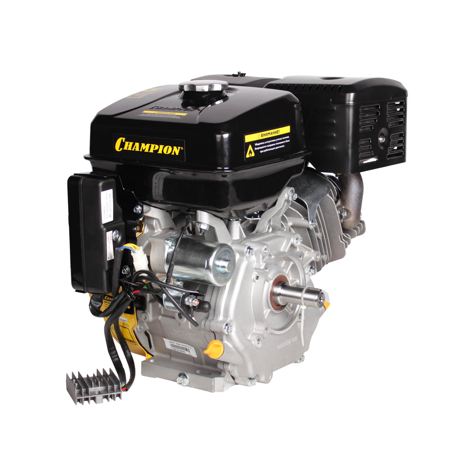 Двигатель 15лс/11кВт 420см? 25мм 34кг шпонка эл.стартер выход 12В/80Вт CHAMPION G420HKE