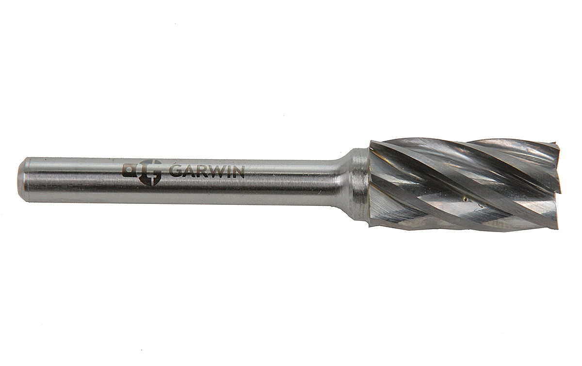 Борфреза цилиндрическая с торцевыми зубьями 12x25x69 мм, VHM, AL, форма B (серия 900531) GARWIN INDUSTRIAL 900531-122569