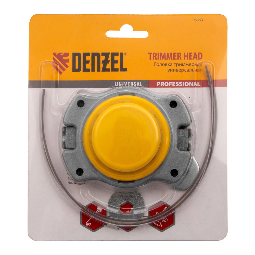 Головка триммерная универсальная алюминий, шайба 8 мм, 10 мм Denzel (96363)