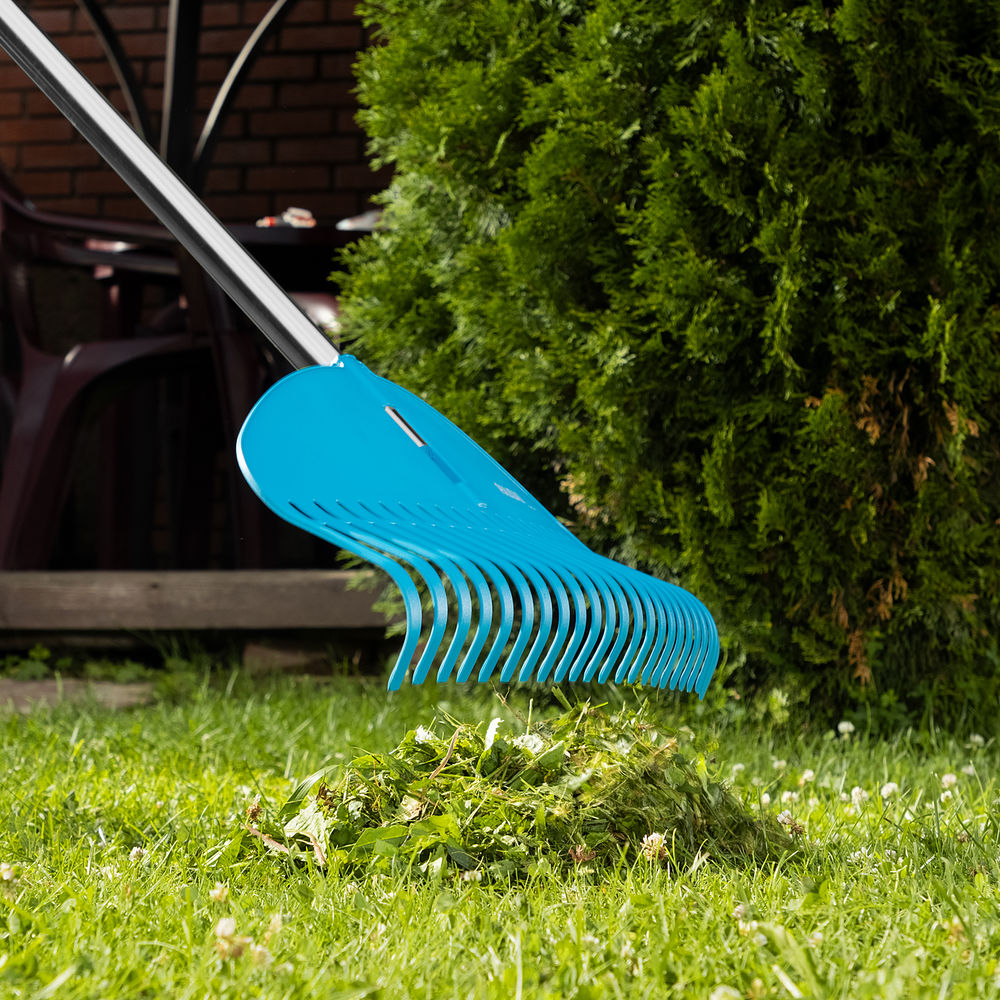 Грабли веерные пластиковые, 485 мм, 23 плоских зуба, усиленные, Luxe, Palisad (61793)