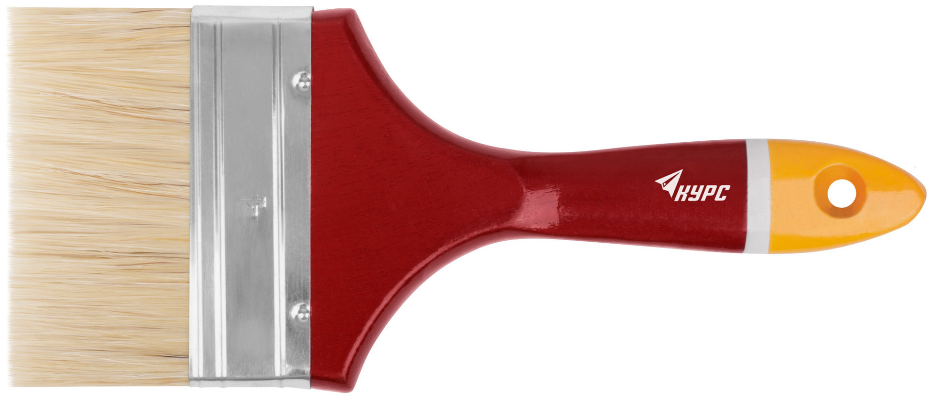 Кисть флейцевая Мастер, натур. щетина, деревянная ручка 4 (100 мм) (00838)