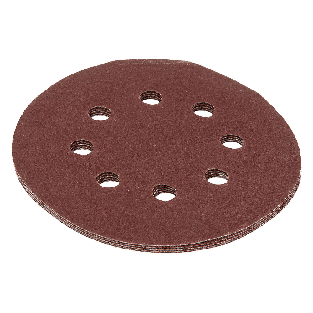 Круг абразивный на ворсовой подложке под липучку, перфорированный, P 220, 125 мм, 5 шт Matrix (73809)