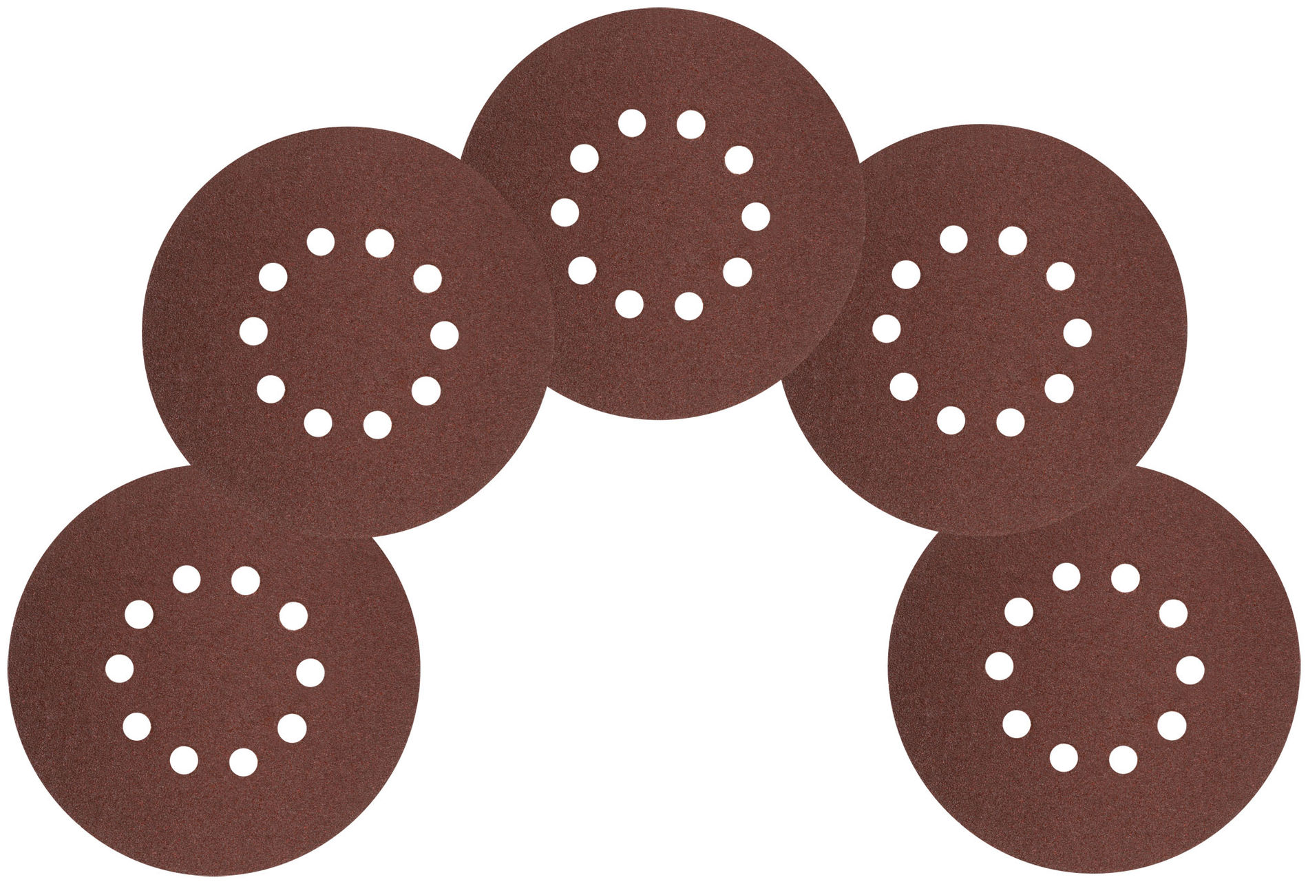 Круги шлифовальные с отверстиями (липучка), алюминий-оксидные, 225 мм, 5 шт. Р 40 (39892)