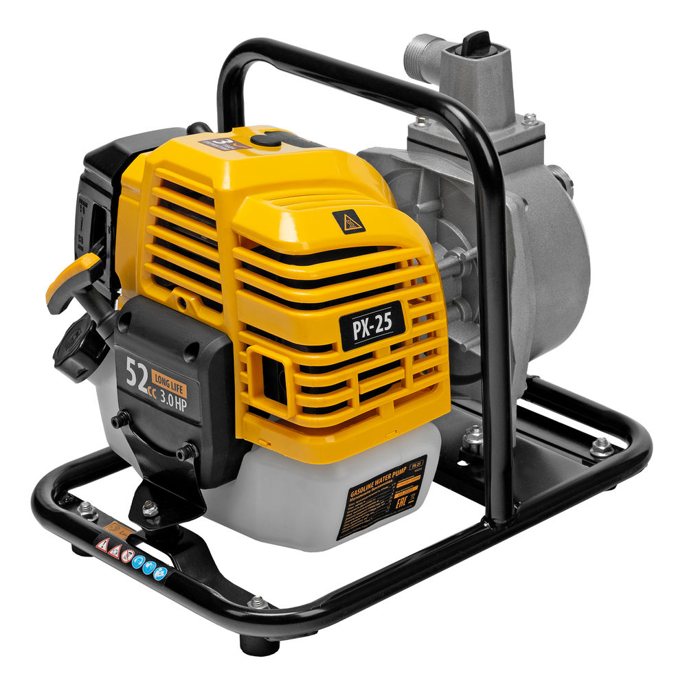 Мотопомпа бензиновая для чистой воды PX-25, 52 см3, 1, 170 л/мин, глуб 8 м, напор 30 м Denzel (99205)