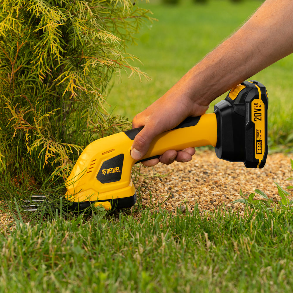 Ножницы-кусторез аккумуляторные GS-20, Li-Ion, 20 В Denzel (59432)