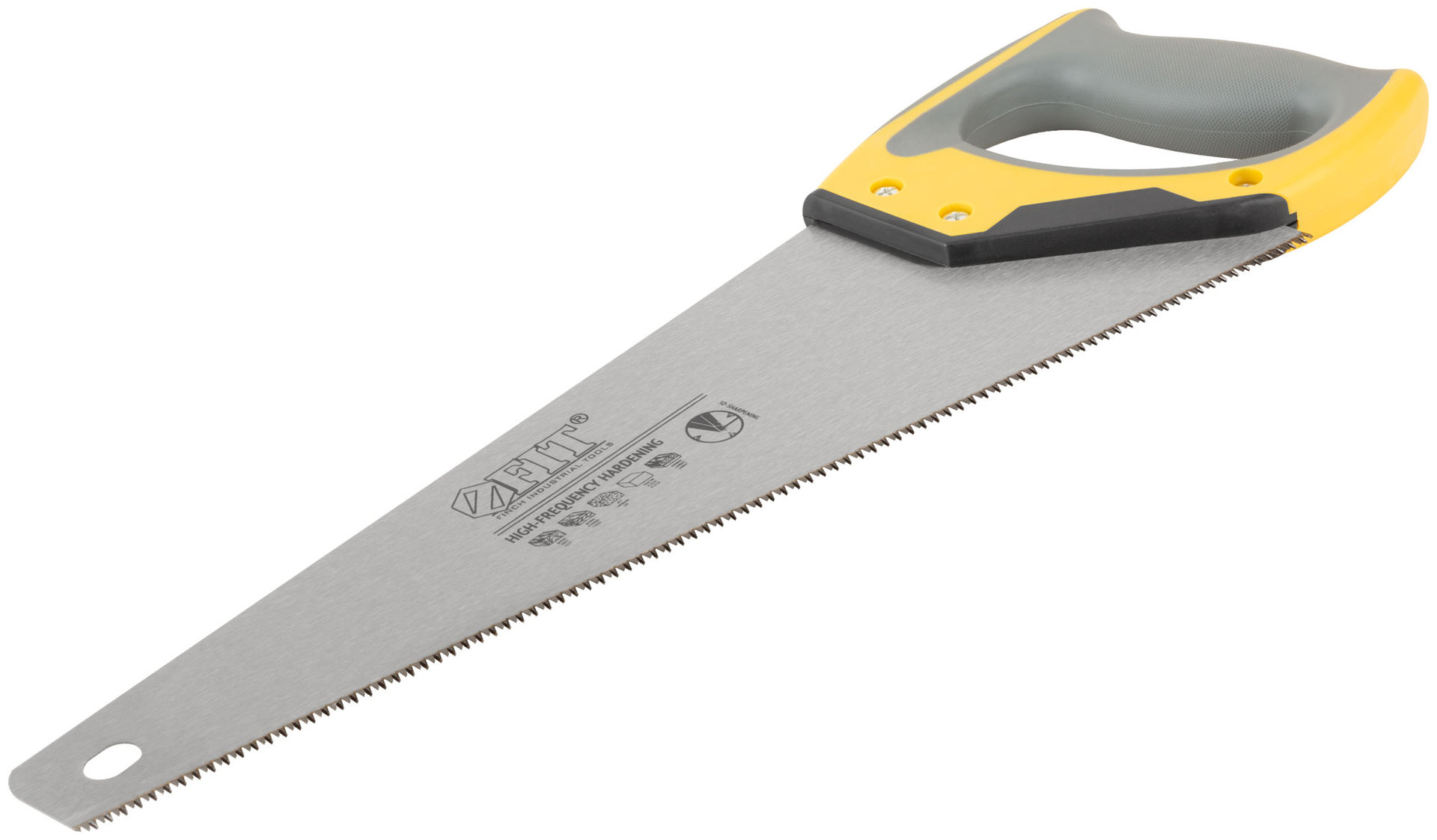 Ножовка по дереву, мелкий каленый зуб 12 ТPI, 3D заточка, 3К пласт.прорезиненная ручка, Профи 400 мм (40482)