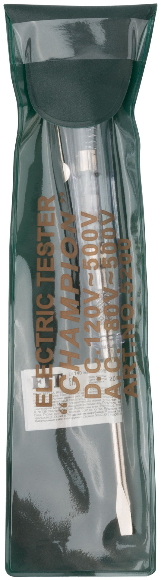 Отвертка индикаторная, белая ручка, 100-500 В, 140 мм (56524)