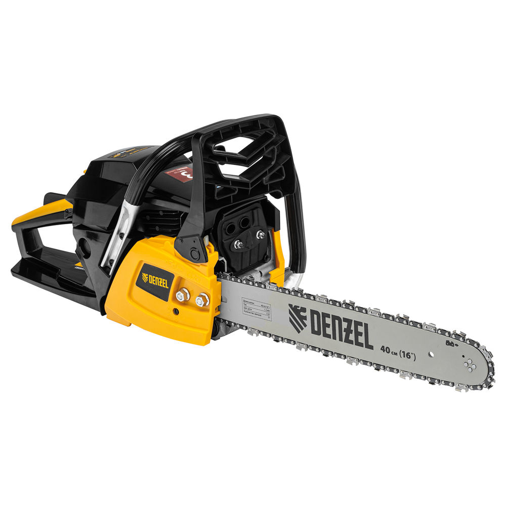 Пила цепная бензиновая DGS-4516, шина 40 см, 45 см3, 3 л.с, шаг 3/8, паз 1.3 мм, 57 звеньев Denzel (95230)