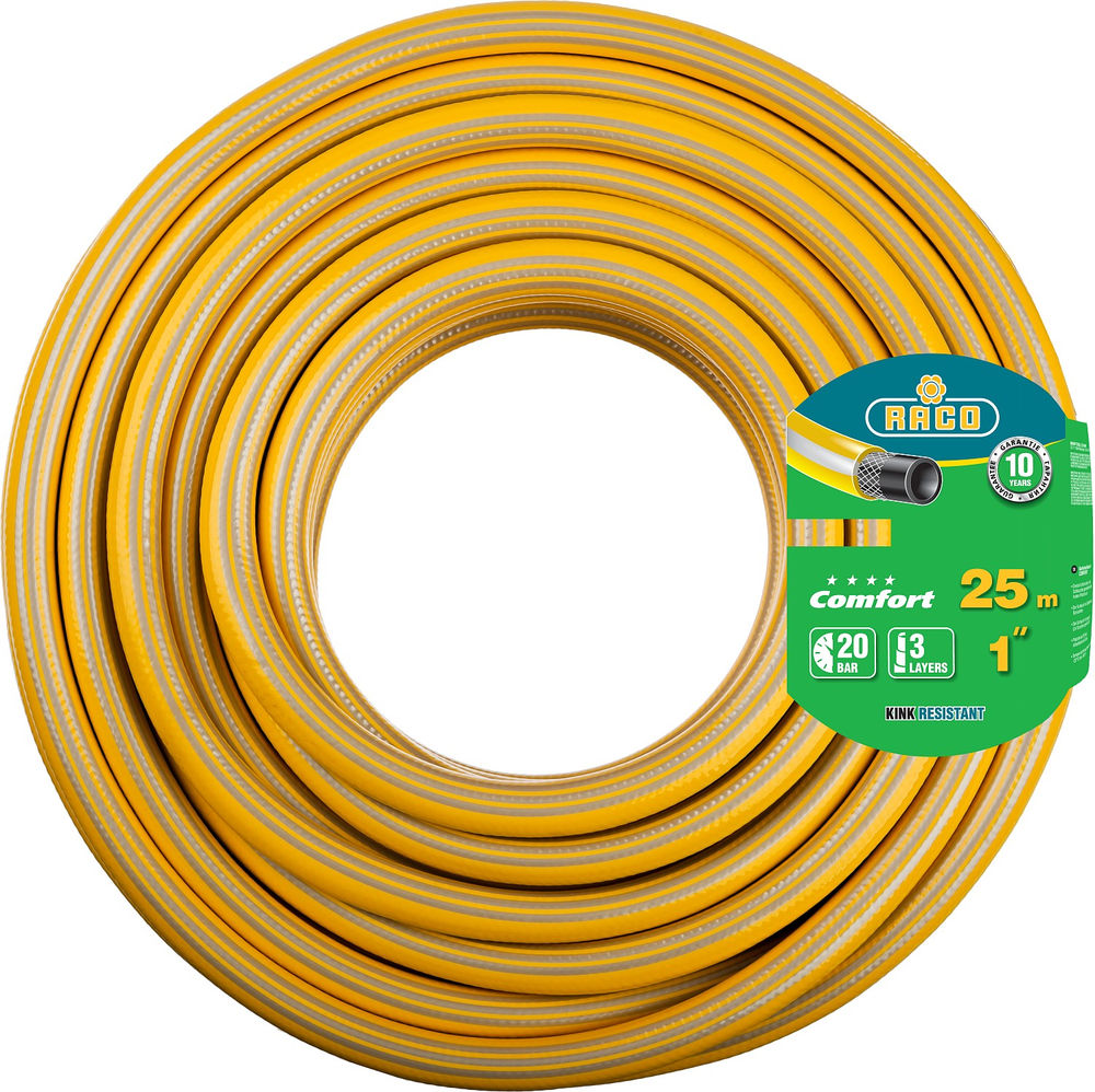 Поливочный шланг COMFORT 1, 25 м, 20 атм, трёхслойный, армированный RACO 40303-1-25_z01