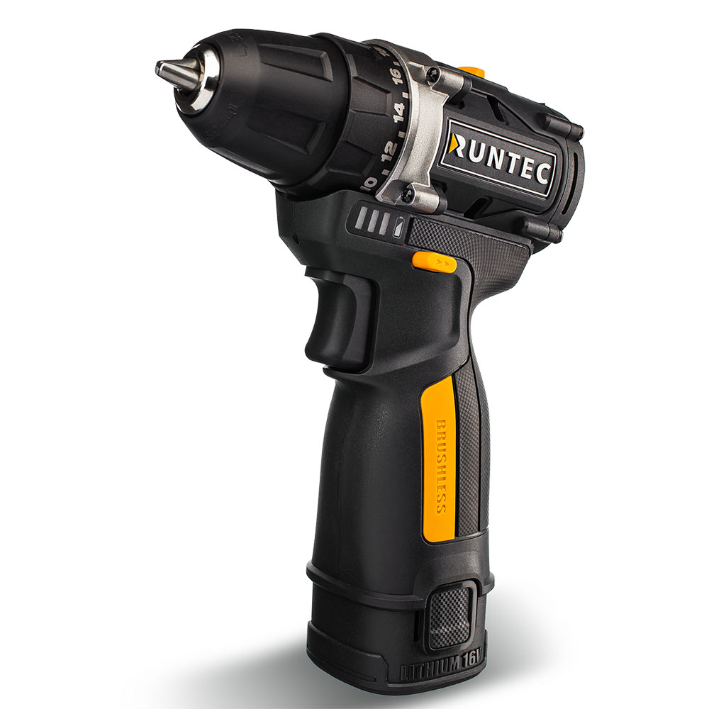 Дрель-шуруповерт аккумуляторная PRO 10 мм,16В, 2*2Ач, 45Нм RUNTEC RT-ID122