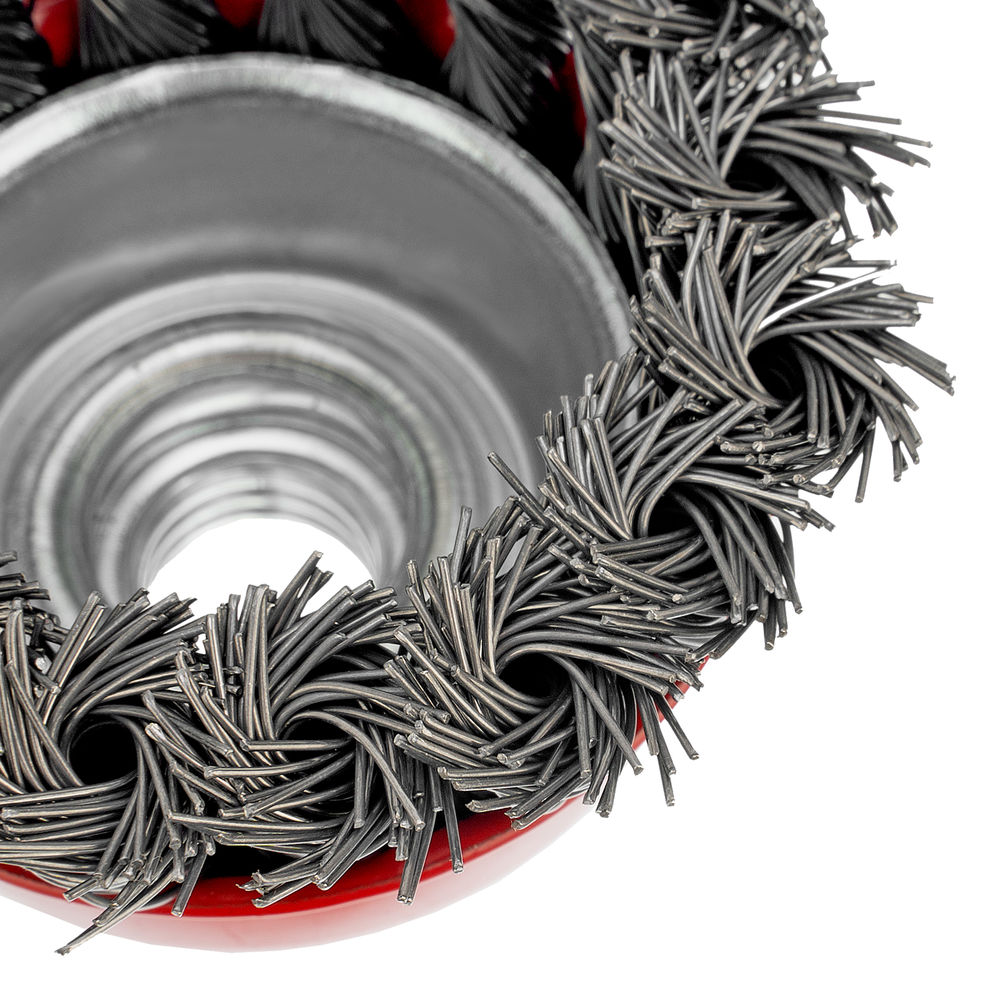 Щетка для УШМ, 65 мм, М14, чашка, крученая проволока 0.5 мм Matrix (74620)