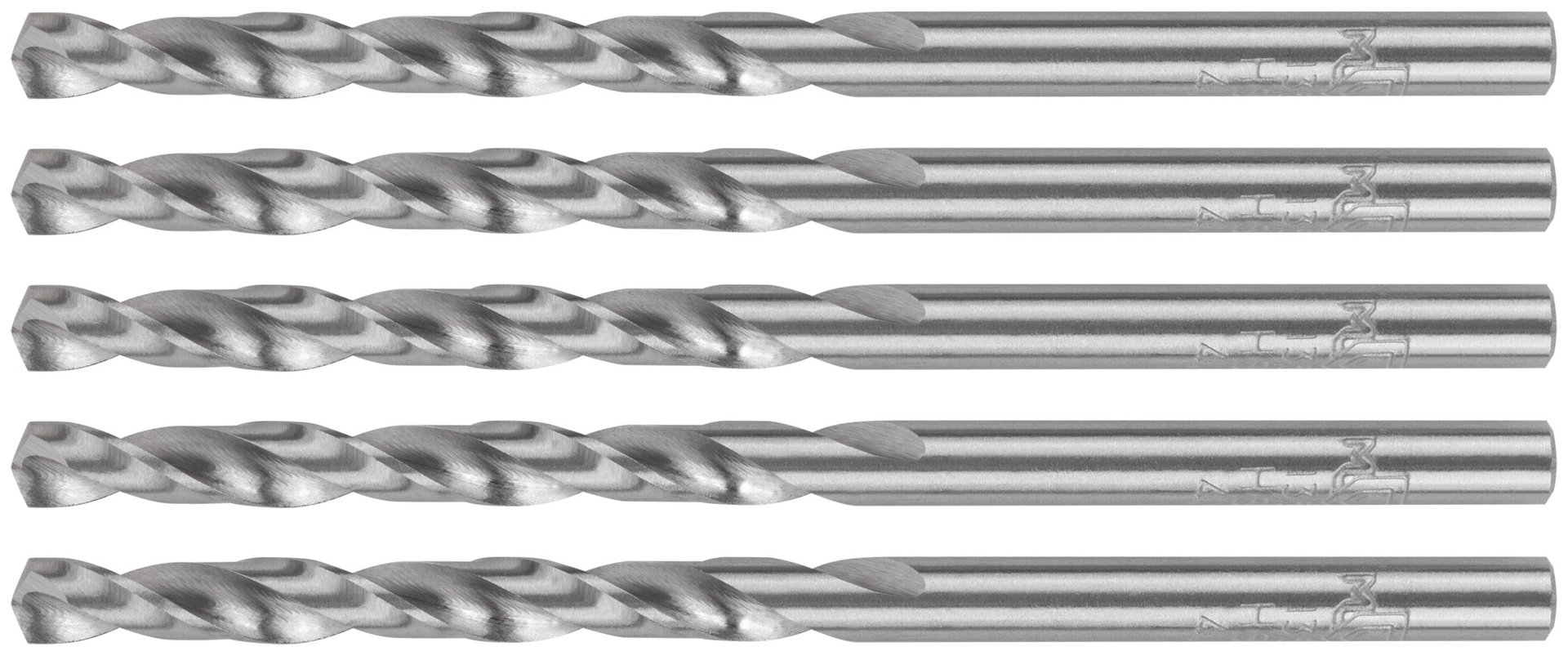 Сверла по металлу HSS шлифованные, угол заточки 135°, 4,2 x 75 мм (5 шт.) (35689М)