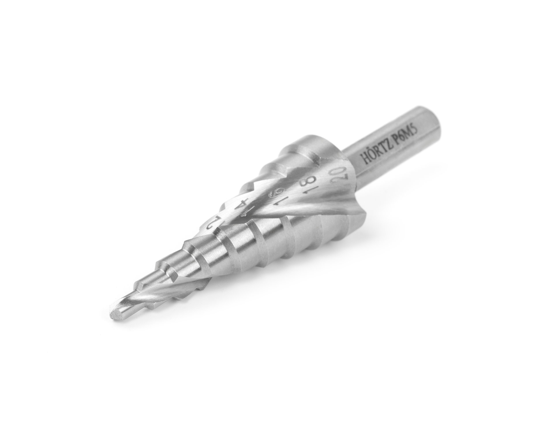 Сверло ступенчатое винтовое 4-20 ст.9 (dхв=8,0, Р6М5) (4;6;8;10;12;14;16;18;20) HORTZ