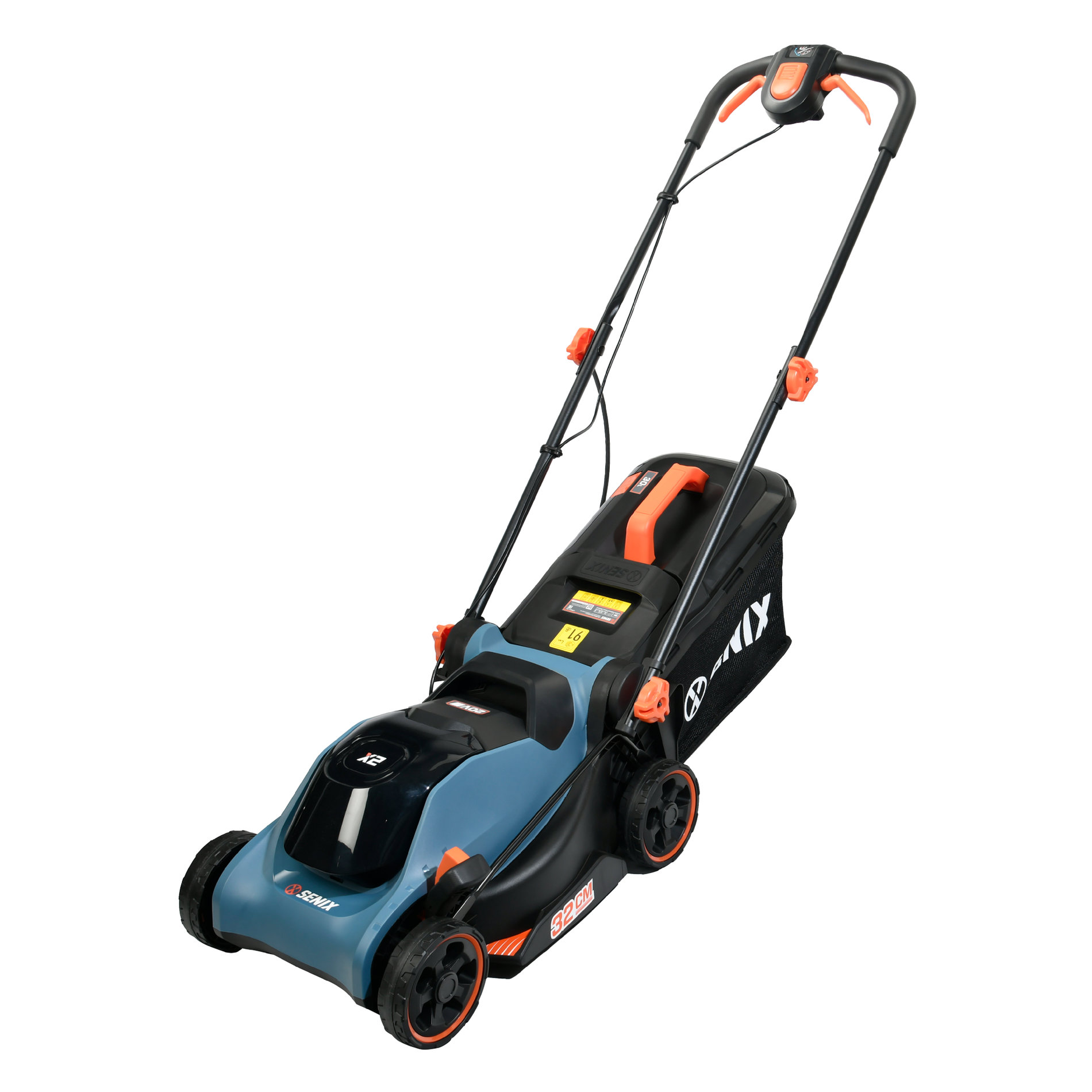 Газонокосилка аккумуляторная, 32 см, 1 аккумулятор 4Ач, ЗУ X2 20В