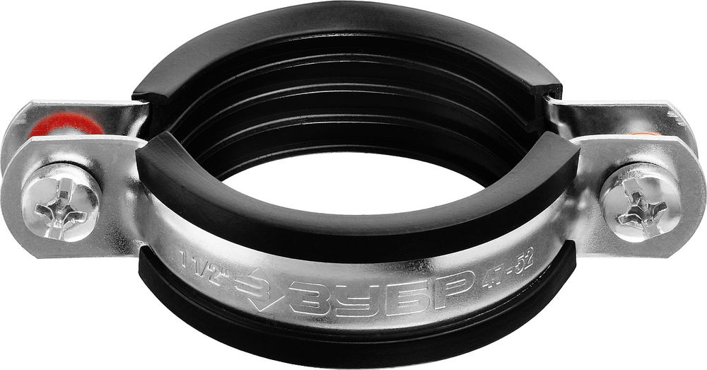 Хомут трубный с гайкой 1 1/2, цинк, 8 шт ЗУБР 37850-47-52