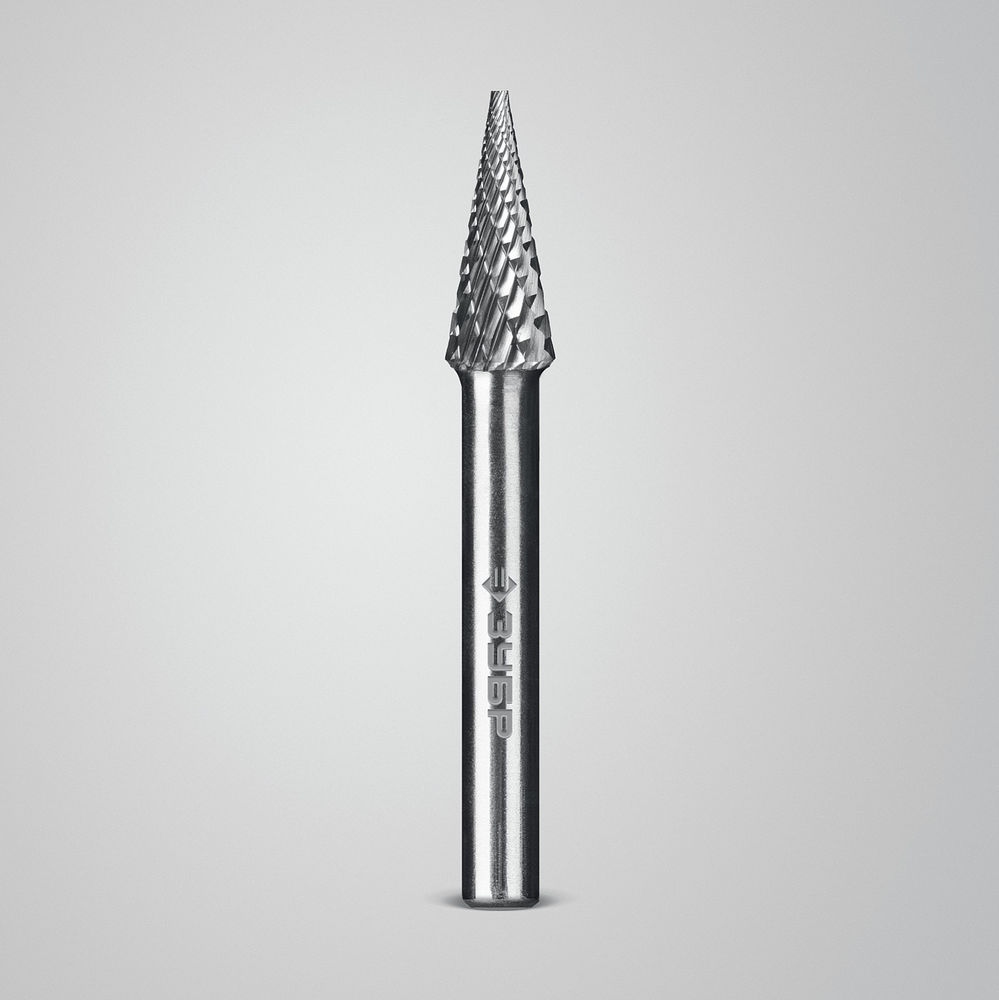 Борфреза твердосплавная 8?20 мм тип M конус с острым углом 14° хв-к 6 мм Профессионал ЗУБР 28811-8-20