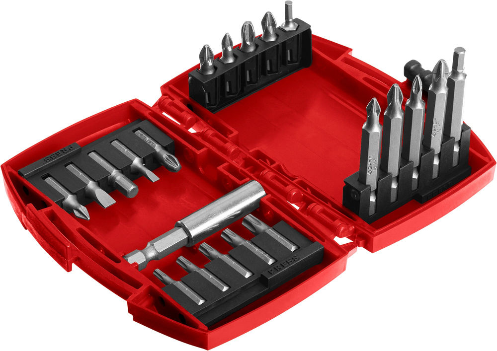 Набор бит CR-V с магнитным адаптером в компактном ударопрочном боксе ЗУБР МХ-21 26600-H21
