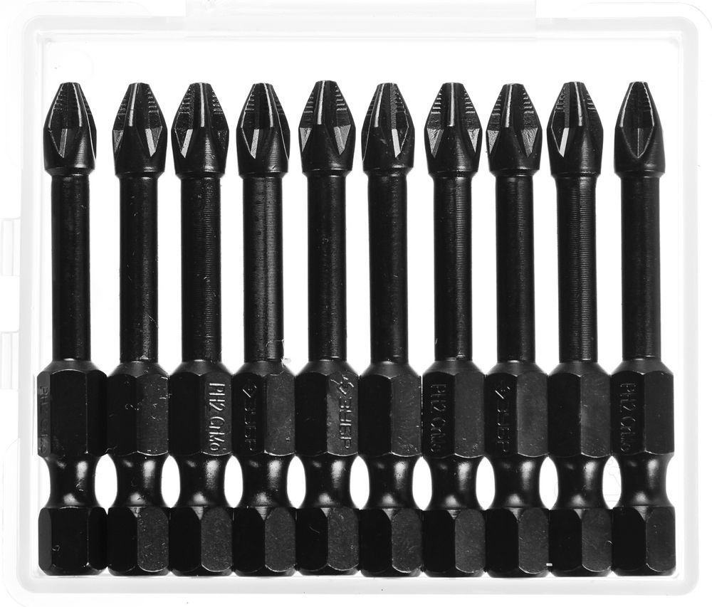 Биты ударные PH2, 50 мм, 10 шт ЗУБР Профессионал 26021-2-50-S10