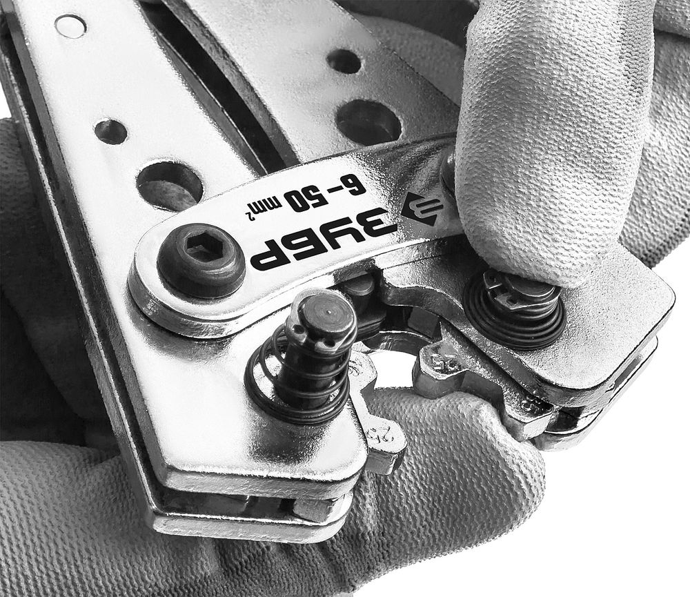 Пресс-клещи гексагональные усиленные для медных наконечников и гильз 6 - 50 мм2 ЗУБР ПКГ-50 Профессионал 45453