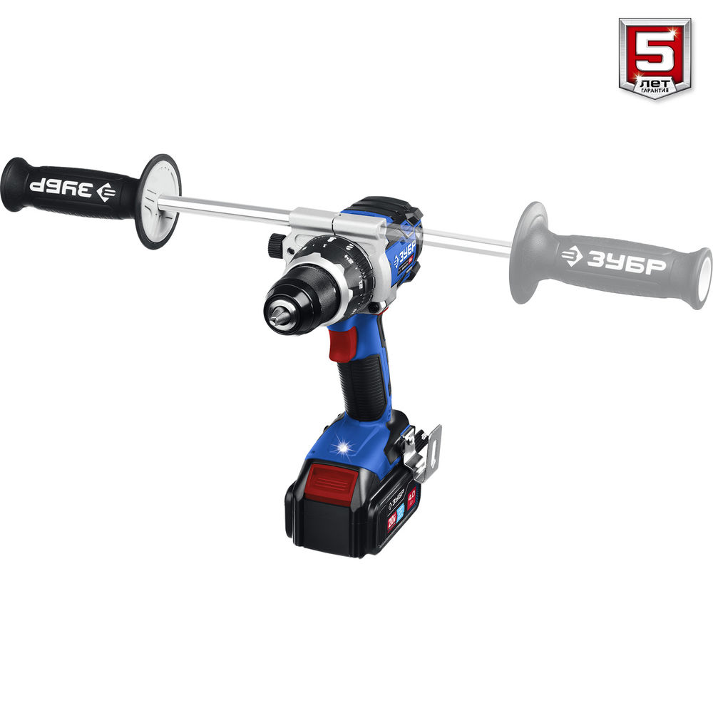 Бесщеточная дрель-шуруповерт 20 В 100 Н·м 2 АКБ 4 А·ч кейс Профессионал ЗУБР Т7 DB-211-42