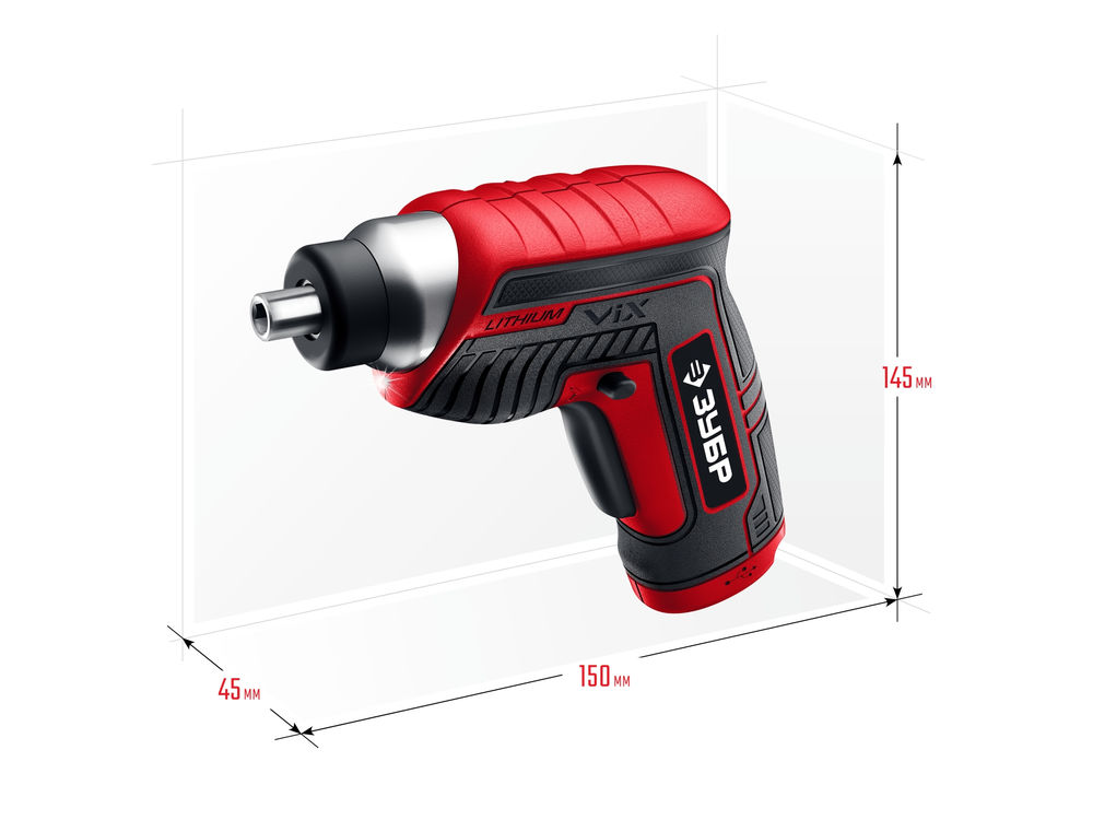 Отвертка аккумуляторная ViX 3.6 В, 10 бит ЗУБР ЗО-Е-3.6 Ли