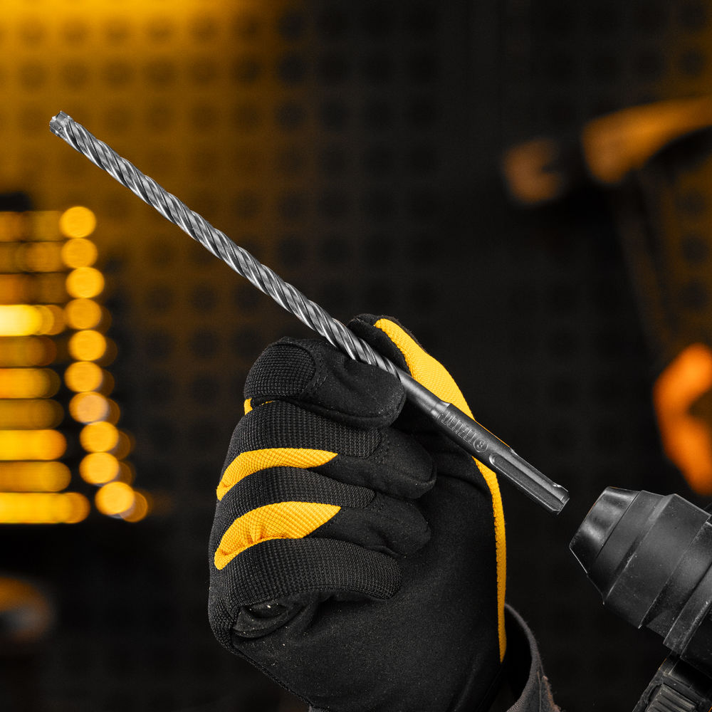 Бур по бетону, цельная крестовая пластина, 8x215 мм, SDS PLUS Denzel (705307)