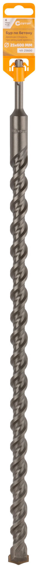 Бур по бетону CUTOP, Profi Plus - двойная спираль, три пылеотводящие кромки, 25 x 600 мм (49-25600)