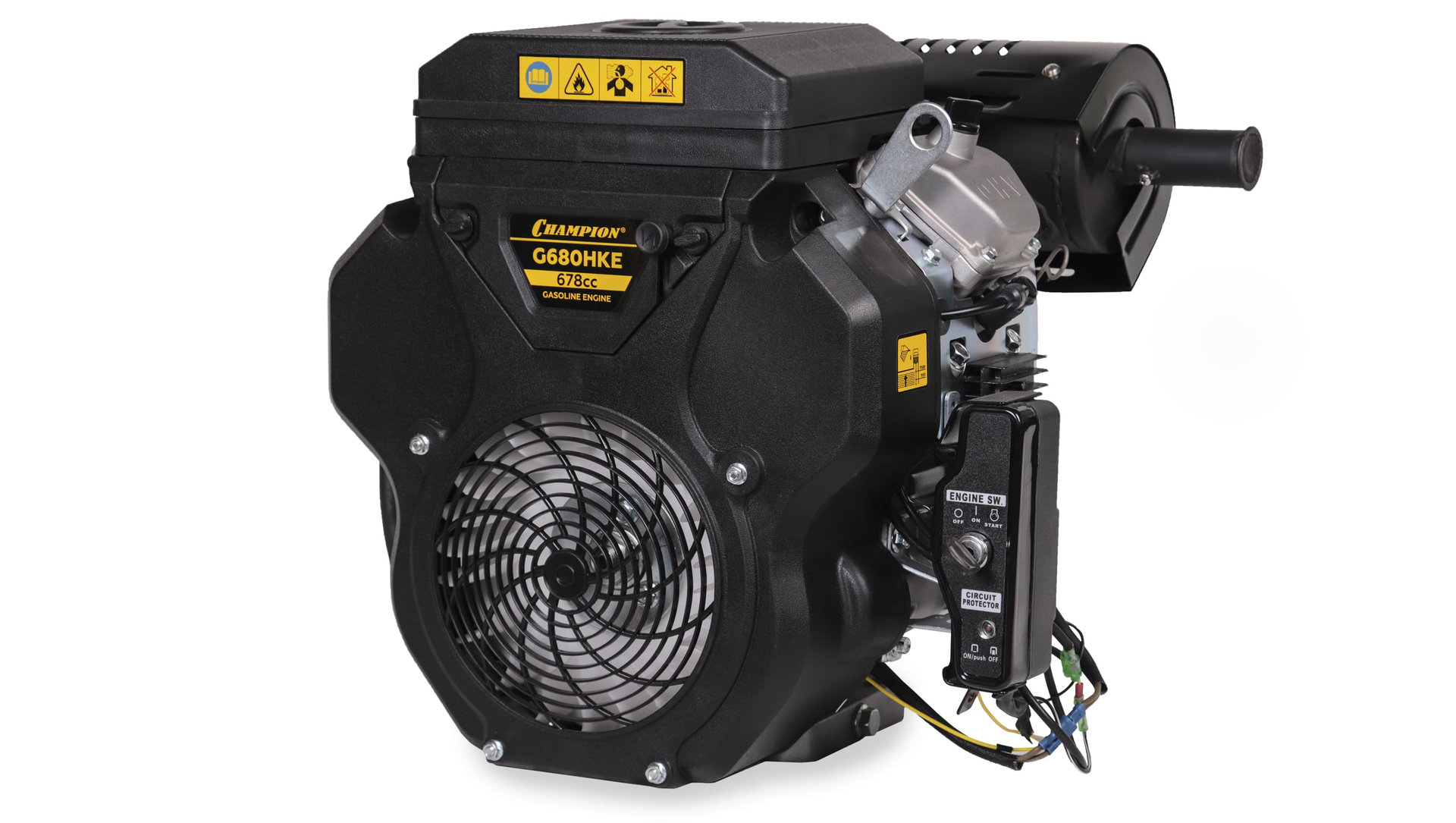 Двигатель 21лс/15,5кВт 678см? 25мм 48кг шпонка эл.стартер выход 12В/300Вт CHAMPION G680HKE