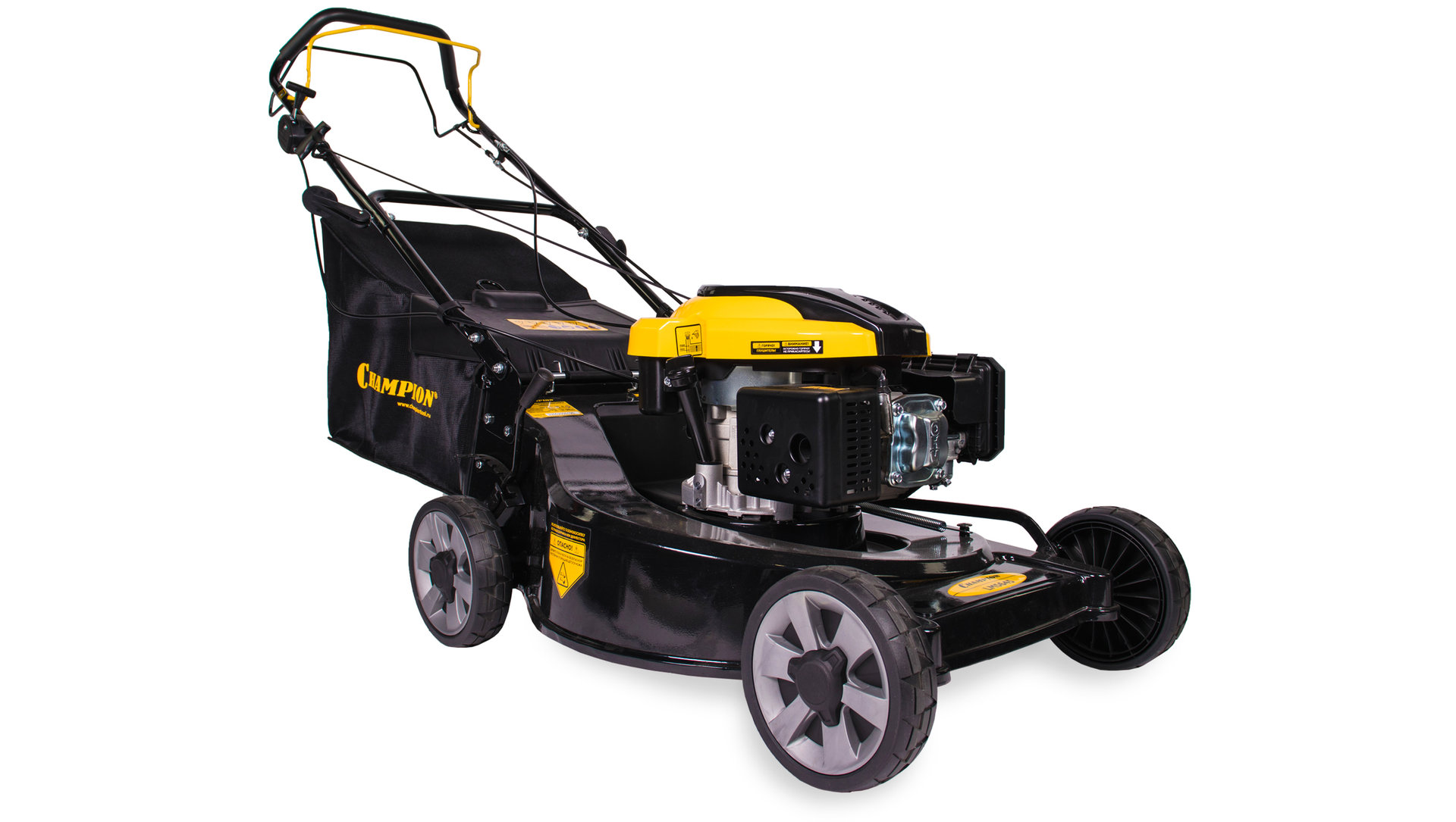 Газонокосилка CHAMPION LM5645 (PRO 4,4кВт привод 560мм 75л 25-80мм 1рычаг/8, 38,2кг3в1) (LM5645)