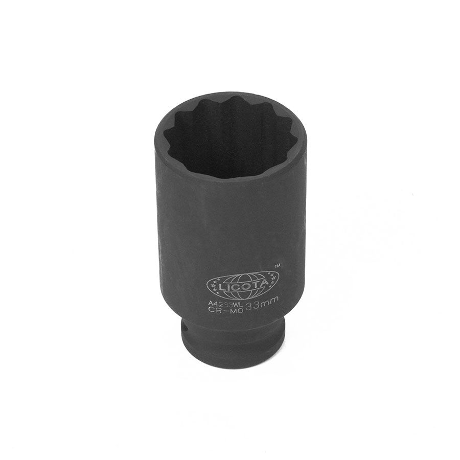 Головка, 1/2, 33 мм, торцевая, 12-гранная, ударная, глубокая, Licota, A4233WL