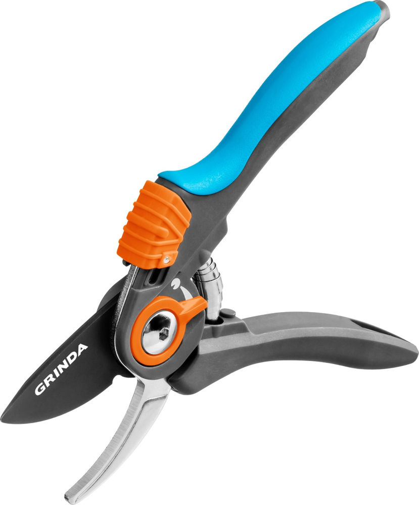 Плоскостной секатор P-59, 210 мм, тефлоновое покрытие, с двухкомпонентными рукоятками, PROLine GRINDA 423459