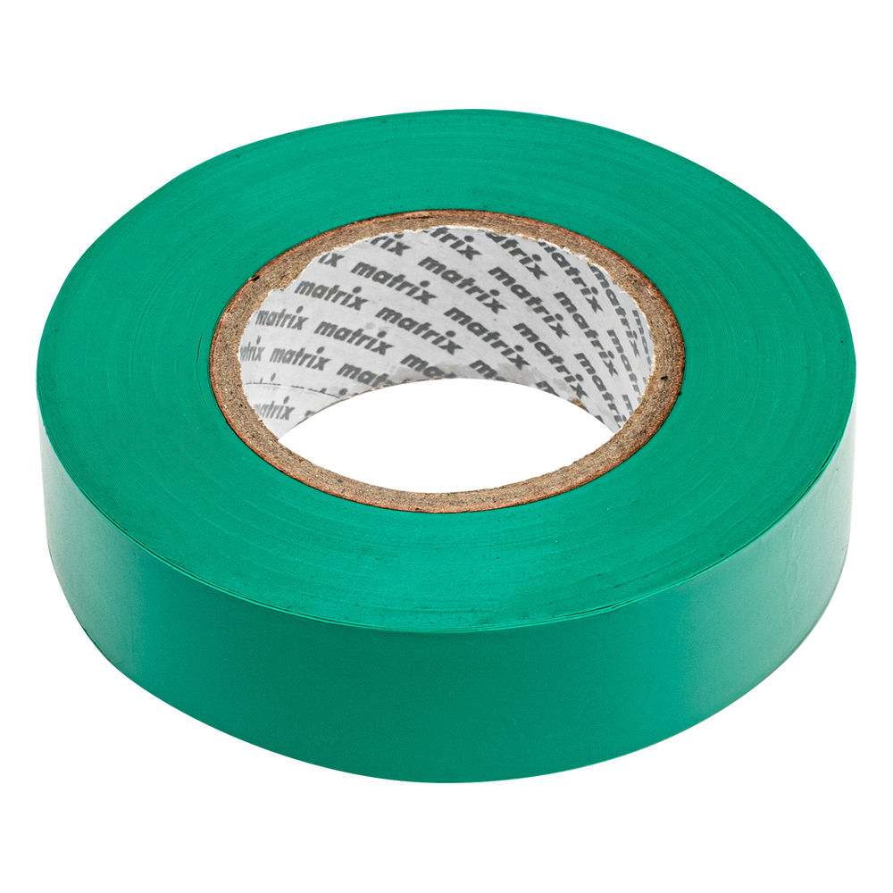 Изолента ПВХ, 19 мм х 20 м, зеленая, 150 мкм Matrix (88781)