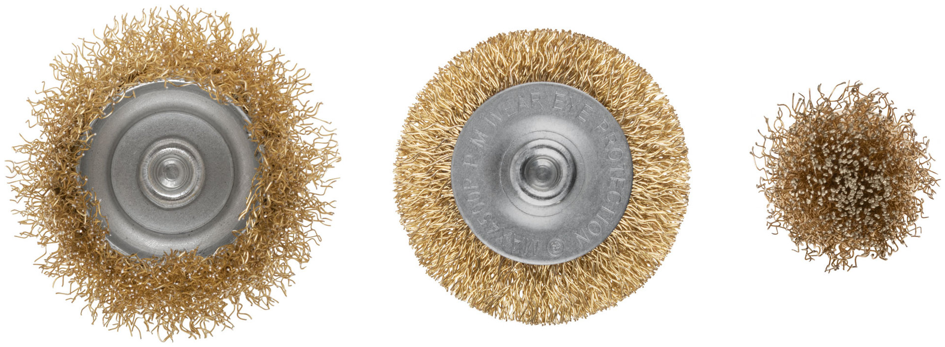 Корщетки со штифтом, набор 3 шт. ( колесо 50 мм / чашка 50 мм / венчик 25 мм ) (38561)