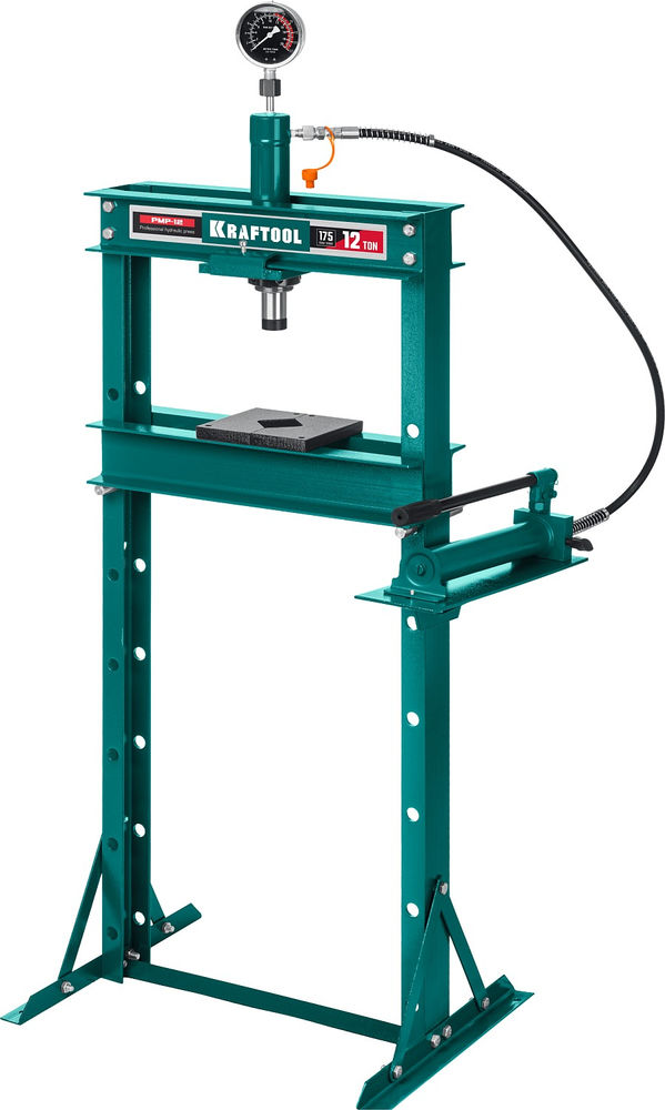 Гидравлический пресс с гидронасосом и манометром PMP-12, 12 т KRAFTOOL 43472-12