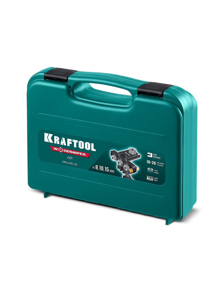 Кондуктор 3-в-1 для эксцентриковых стяжек и шкантов Woodsniper 101 KRAFTOOL 30072