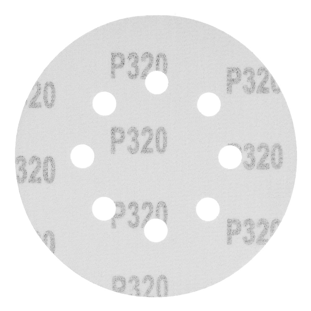 Круг абразивный на ворсовой подложке под липучку, перфорированный, P 320, 125 мм, 5 шт Matrix (73813)